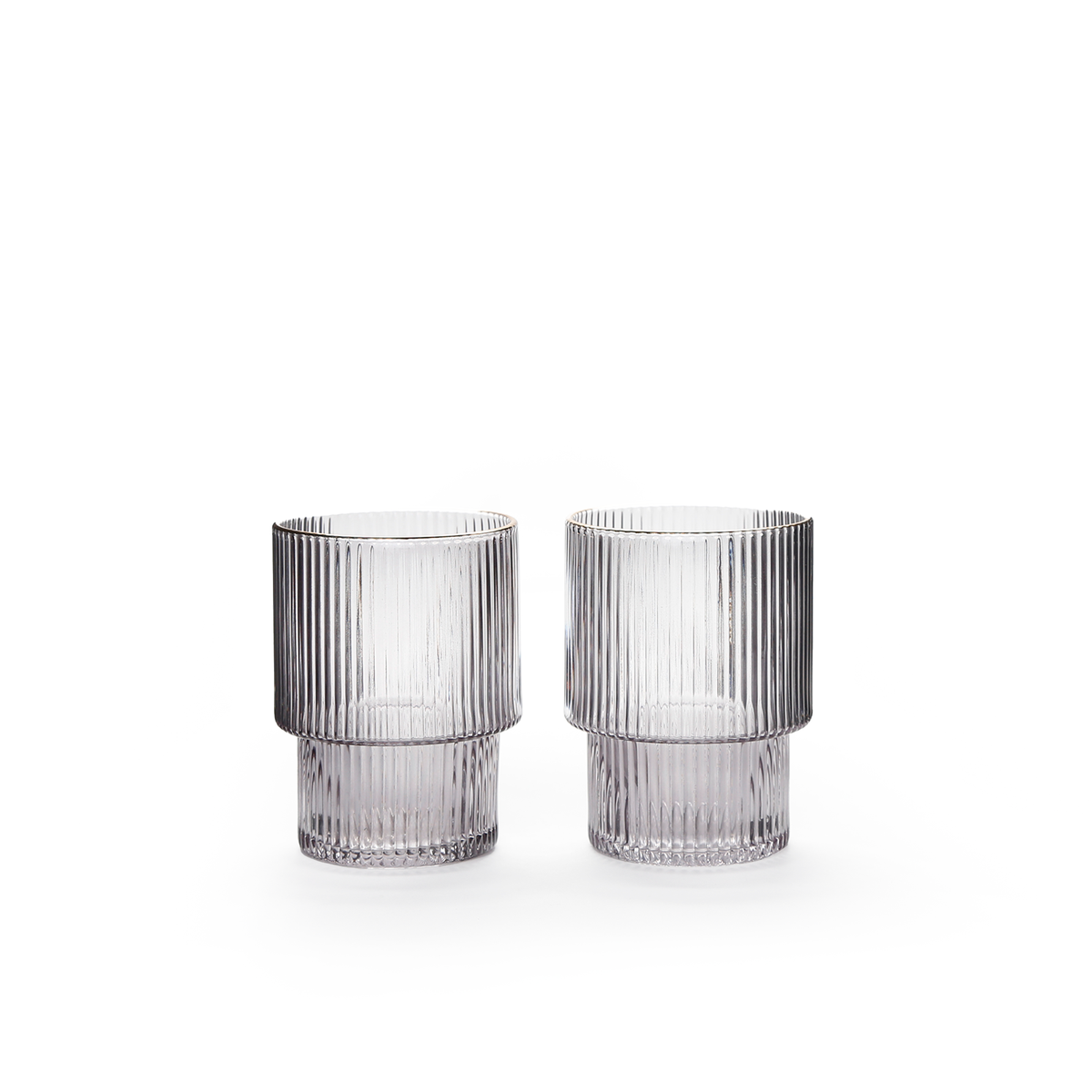 Vintage Stackable Smoke Glass Small Tumblers